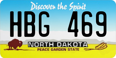 ND license plate HBG469