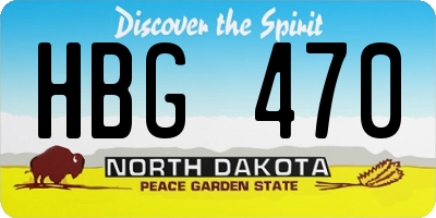 ND license plate HBG470