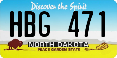 ND license plate HBG471