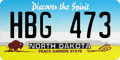 ND license plate HBG473