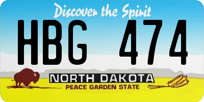 ND license plate HBG474