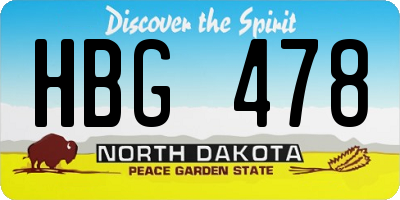 ND license plate HBG478