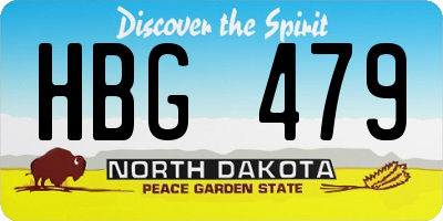 ND license plate HBG479