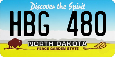 ND license plate HBG480