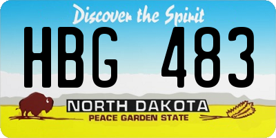 ND license plate HBG483