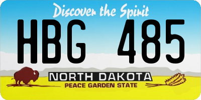 ND license plate HBG485