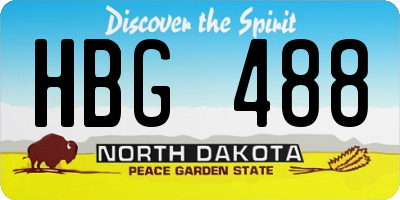 ND license plate HBG488