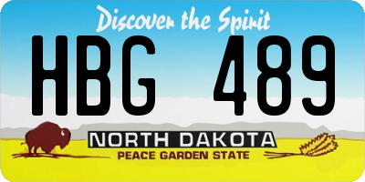 ND license plate HBG489