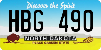 ND license plate HBG490