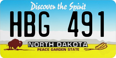 ND license plate HBG491