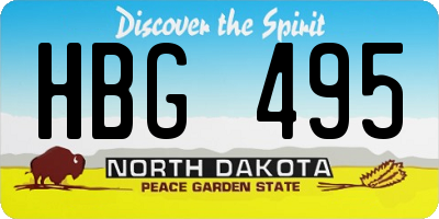 ND license plate HBG495