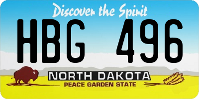 ND license plate HBG496