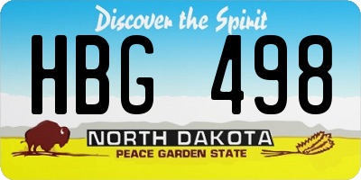 ND license plate HBG498