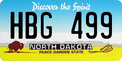 ND license plate HBG499