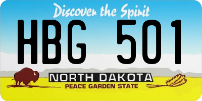 ND license plate HBG501