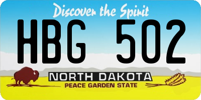 ND license plate HBG502