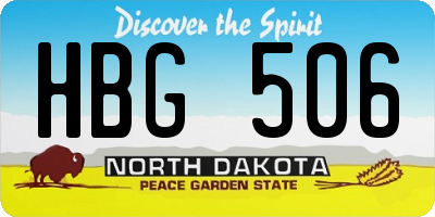 ND license plate HBG506