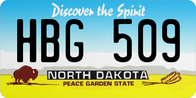 ND license plate HBG509