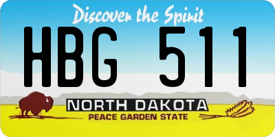 ND license plate HBG511