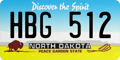 ND license plate HBG512