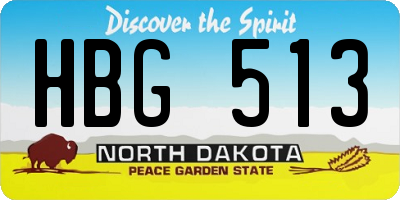 ND license plate HBG513