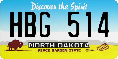 ND license plate HBG514