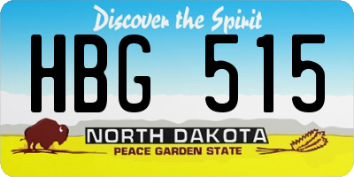 ND license plate HBG515