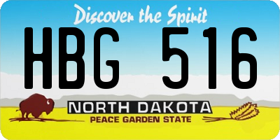 ND license plate HBG516