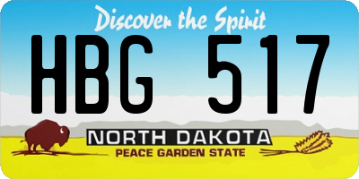 ND license plate HBG517