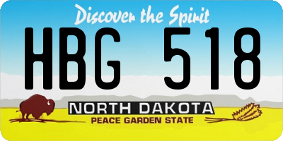 ND license plate HBG518