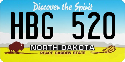 ND license plate HBG520