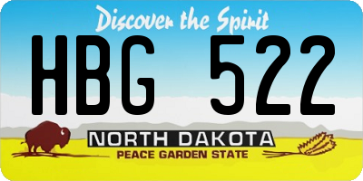 ND license plate HBG522