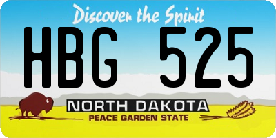 ND license plate HBG525