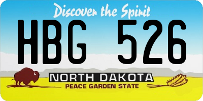 ND license plate HBG526