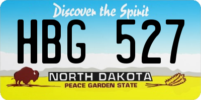 ND license plate HBG527