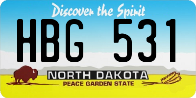 ND license plate HBG531