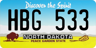 ND license plate HBG533