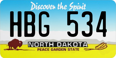 ND license plate HBG534