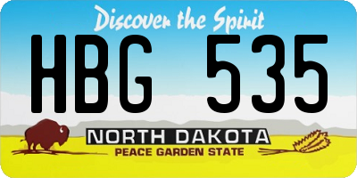 ND license plate HBG535