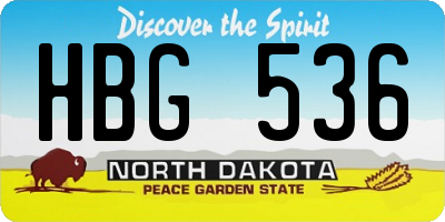 ND license plate HBG536