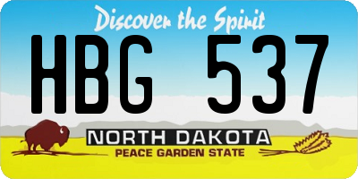 ND license plate HBG537