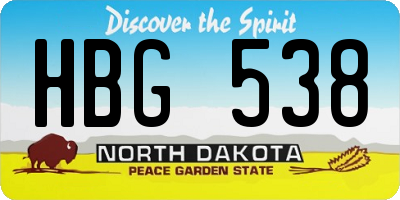 ND license plate HBG538