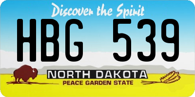 ND license plate HBG539