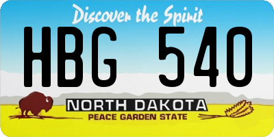 ND license plate HBG540