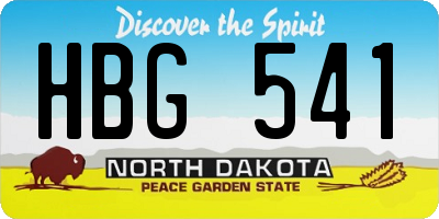 ND license plate HBG541