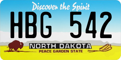 ND license plate HBG542