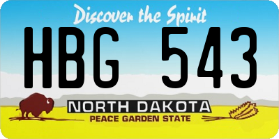ND license plate HBG543