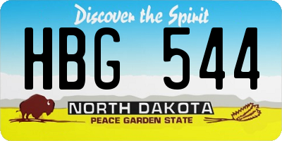 ND license plate HBG544