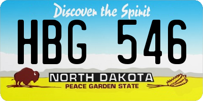 ND license plate HBG546