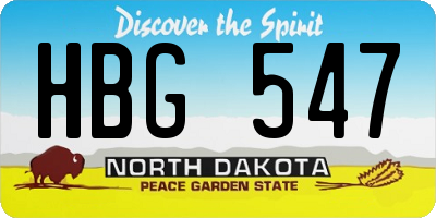 ND license plate HBG547